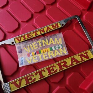 Vietnam Veteran License Plate frame and window sticker
